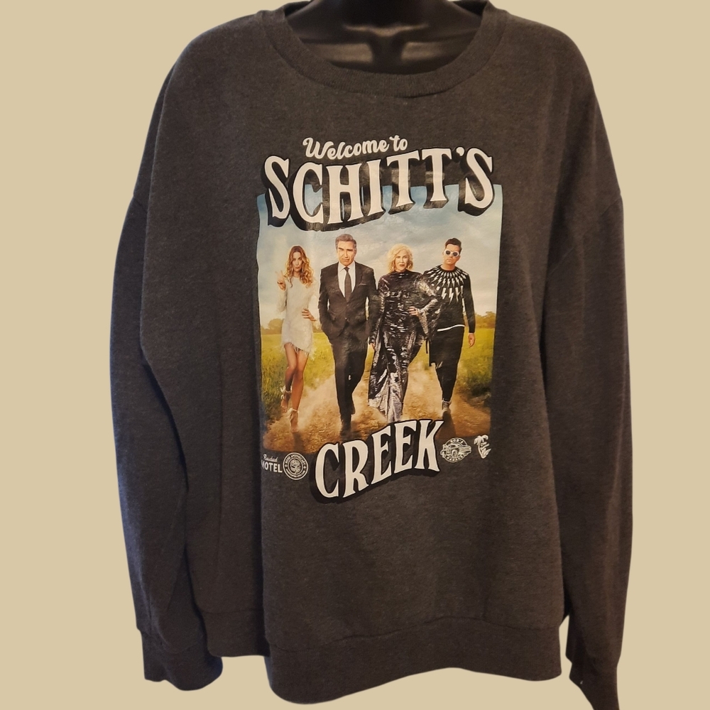 EUC - Schitt's Creek Graphic Crewneck Sweatshirt - Dark Gray - Sz XXL!